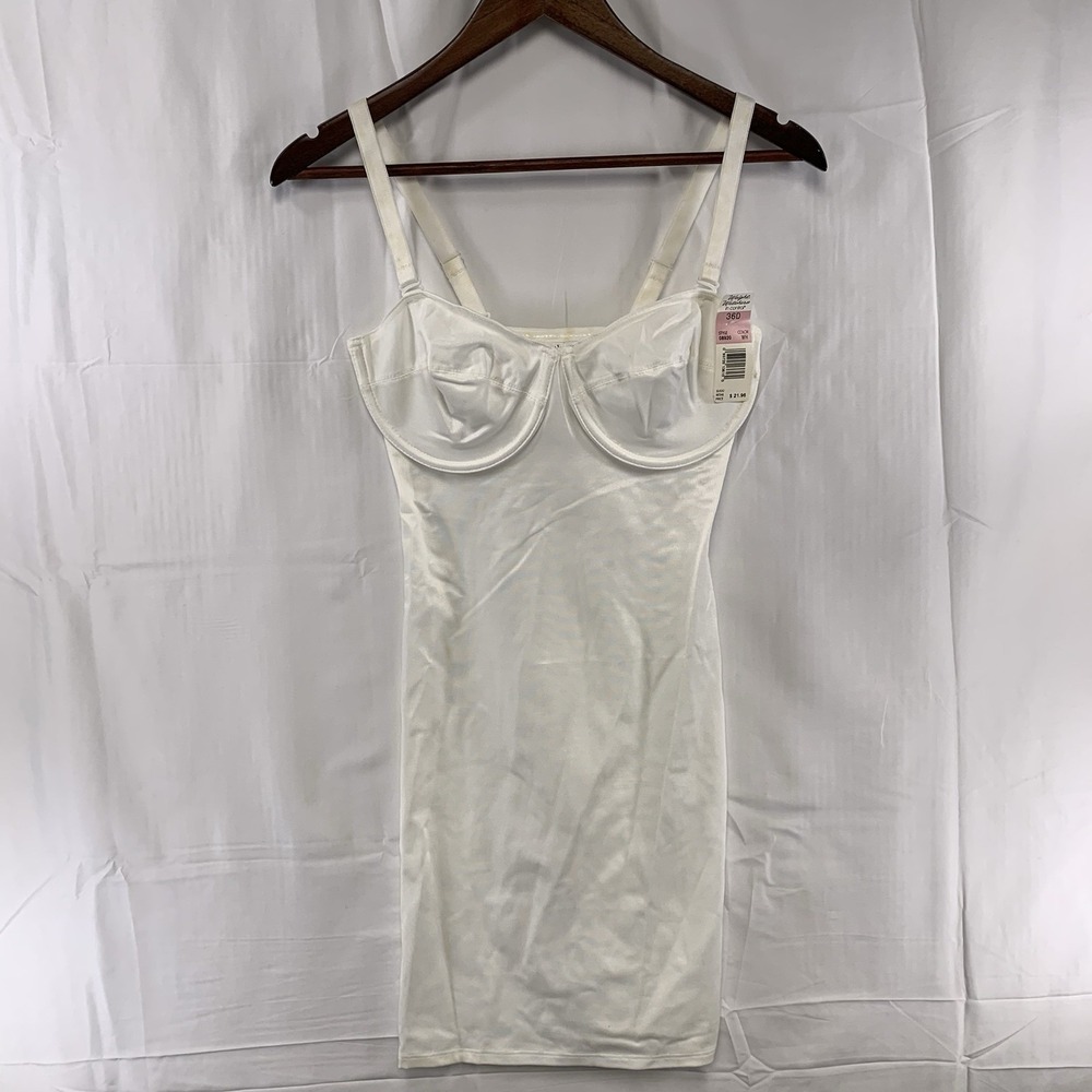Vintage Weight Watchers In Control Instant Body Shaping Bra Slip Size 36D White